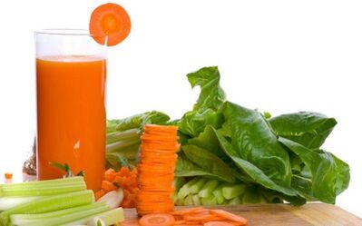 آب هویج و سبزیجات برای ورم معده